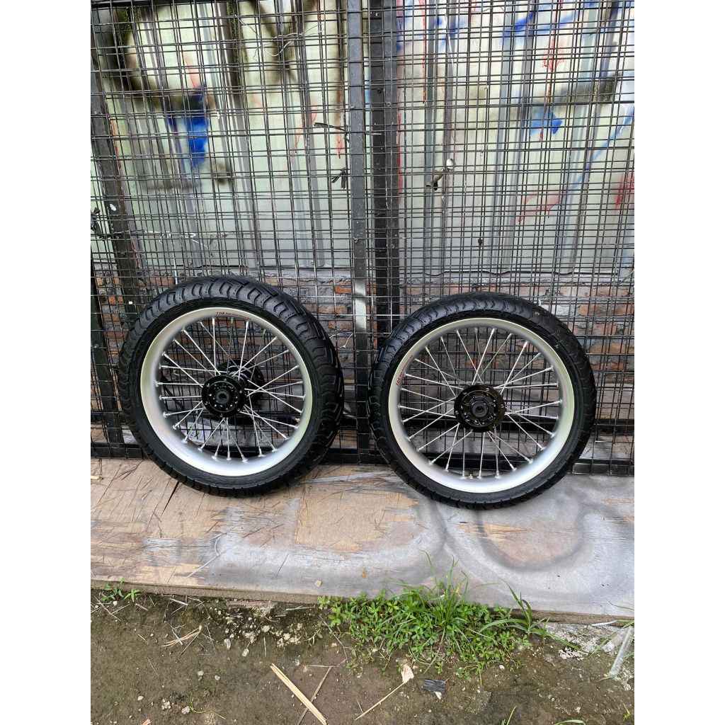 velg set supermoto klx ring 17 ukur 215/250 velk tdr baru