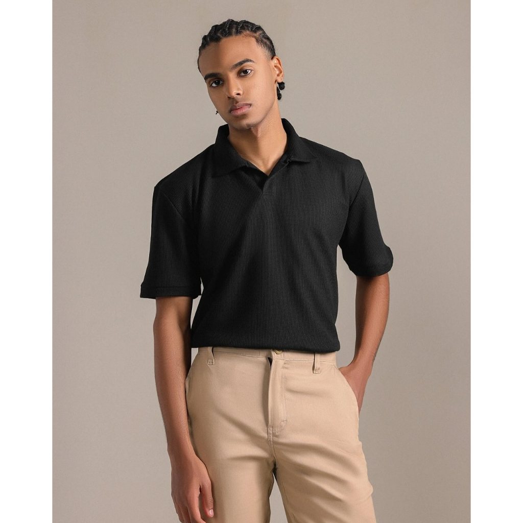 BROODIS POLO - WAFFY BLACK