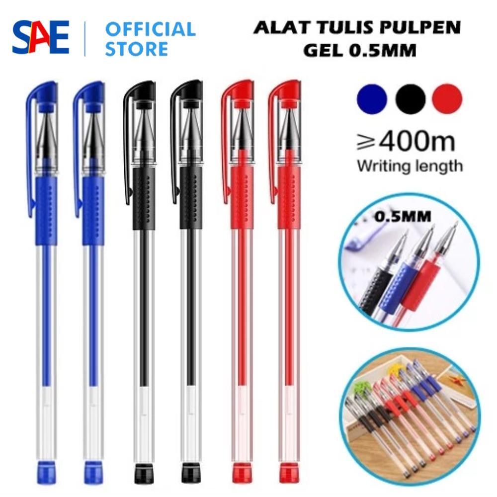 

(SAEID) Pulpen Gel Ink 0.5Mm Alat Tulis Kantor Sekolah Pena Pen Tinta Cair Standart Warna Merah Hitam Biru