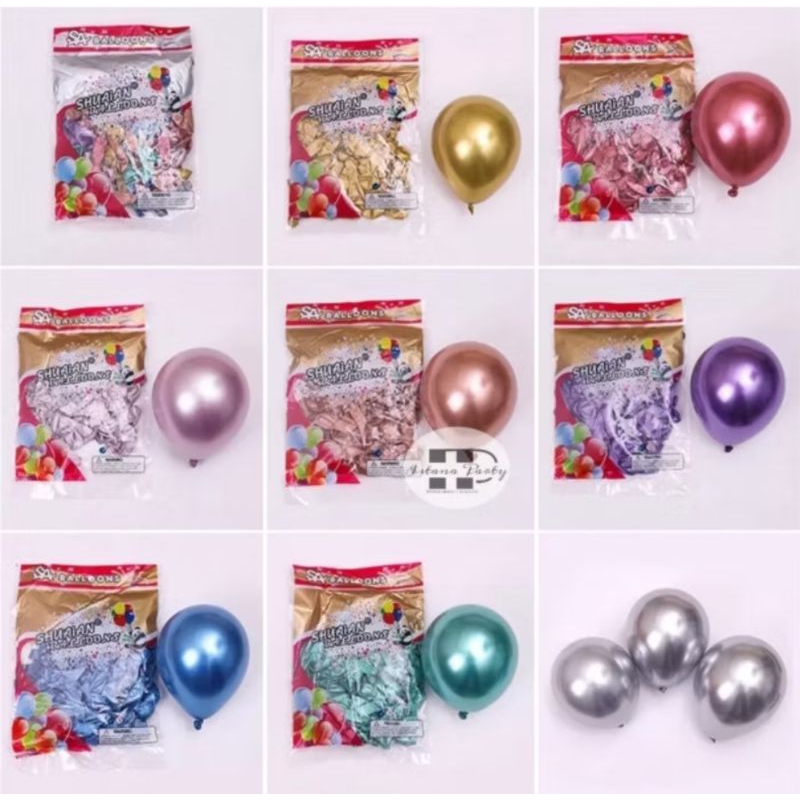 balon latex chrome 5inch / balon metalik chrome 5inch