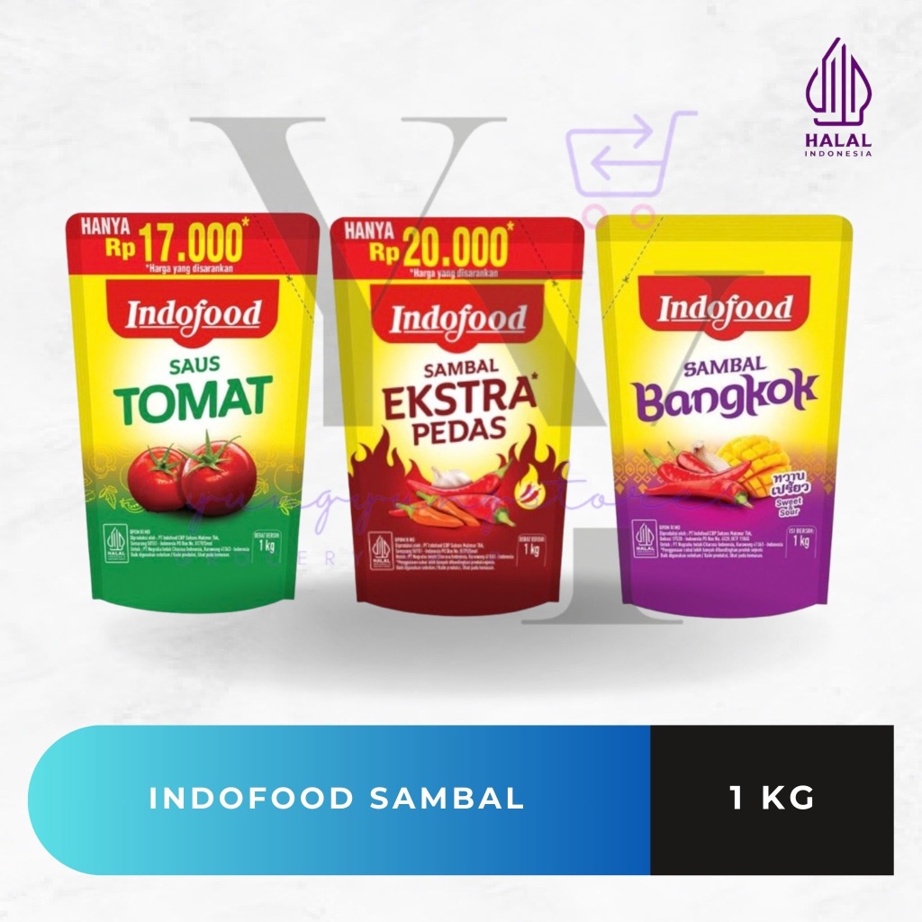 

Indofood Saus Tomat / Sambal Ekstra Pedas / Bangkok Pouch 1 kg