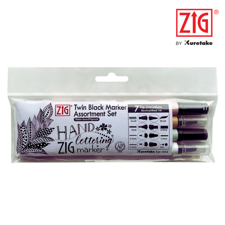 

ZIG Kuretake Twin Black Marker Assortment Set