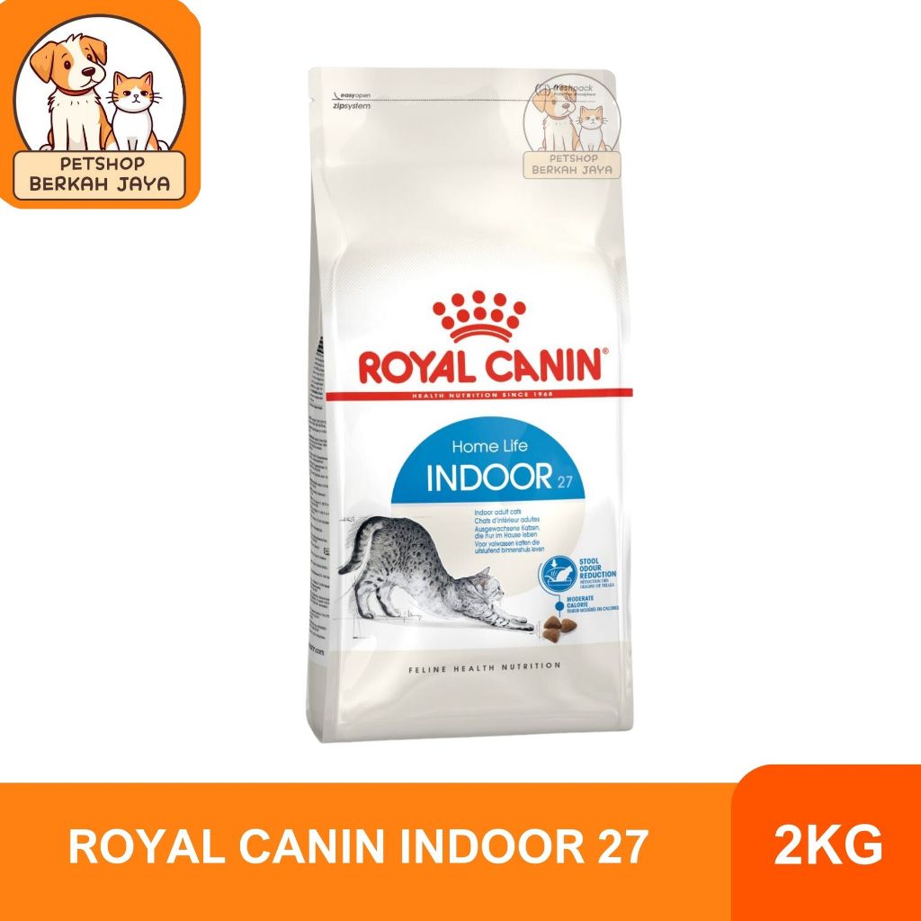ROYAL CANIN INDOOR 27 2KG Dry Cat Food RoyalCanin Short Hair Makanan Kucing 2 Kg Catfood Kering Roya