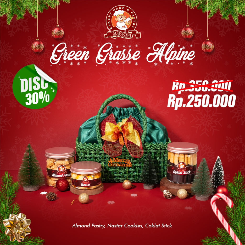

Parcel / Hampers Special Christmas - Green Grasse Alpine - Mayasari Bakery