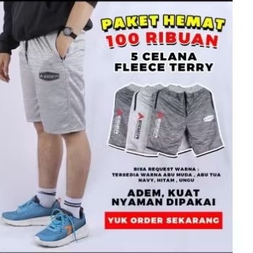 100RIBU DAPAT 5PCS CELANA PENDEK BABY TERRY PRIA WANITA DEWASA/ CELANA KOLOR PENDEK