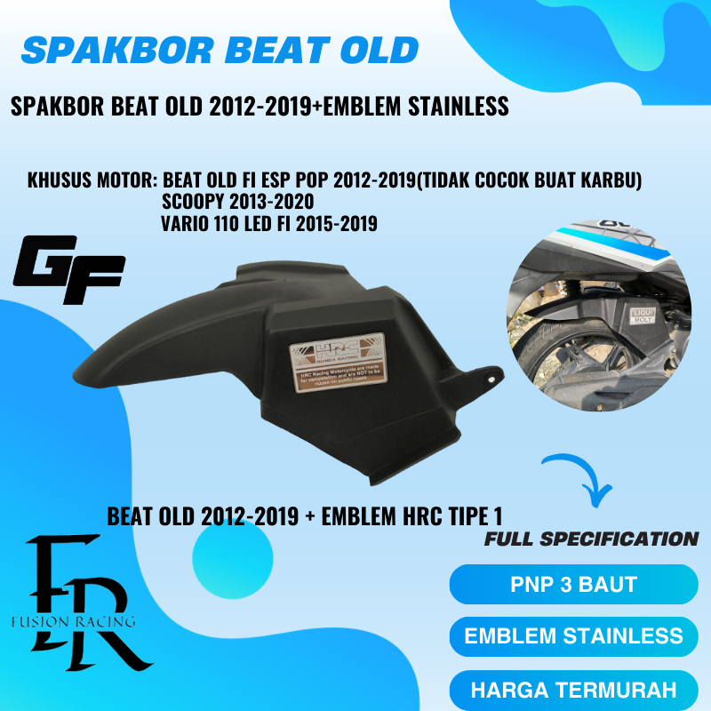 SPAKBOR KOLONG BEAT FI ESP POP STREET 2012-2019 SPAKBOR KOLONG SCOOPY OLD + EMBLEM STAINLESS