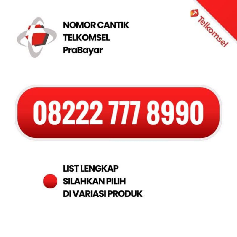 Nomor Cantik Telkomsel Seri 222 777