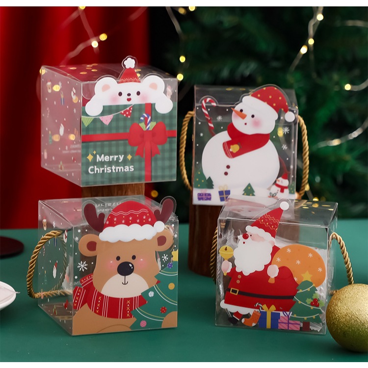 

9.5x9.5cm Mika Christmas Hampers Box. Kotak Natal. Box Natal. Dus Natal. Box Christmas Transparan