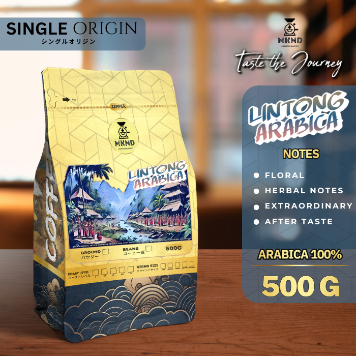 

KOPI ARABIKA LINTONG GRADE 1 SINGLE ORIGIN 500 GRAM | MKND COFFEE ROASTERY