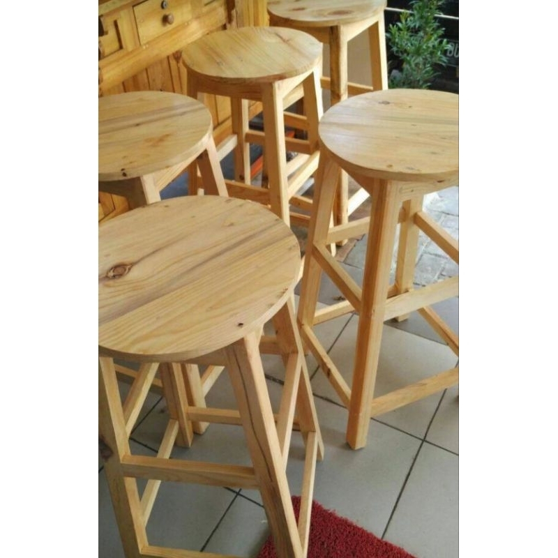 kursi bar bulat jati Belanda minimalis