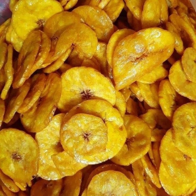 

Kemasan 1 Kg Keripik pisang caramel kue bawang pita