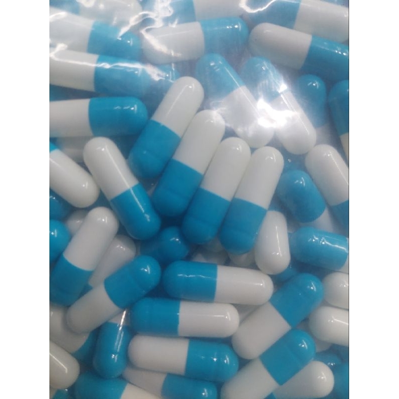 cangkang kapsul kosong uk 00, 1.000mg, 1.000 pcs, biru putih