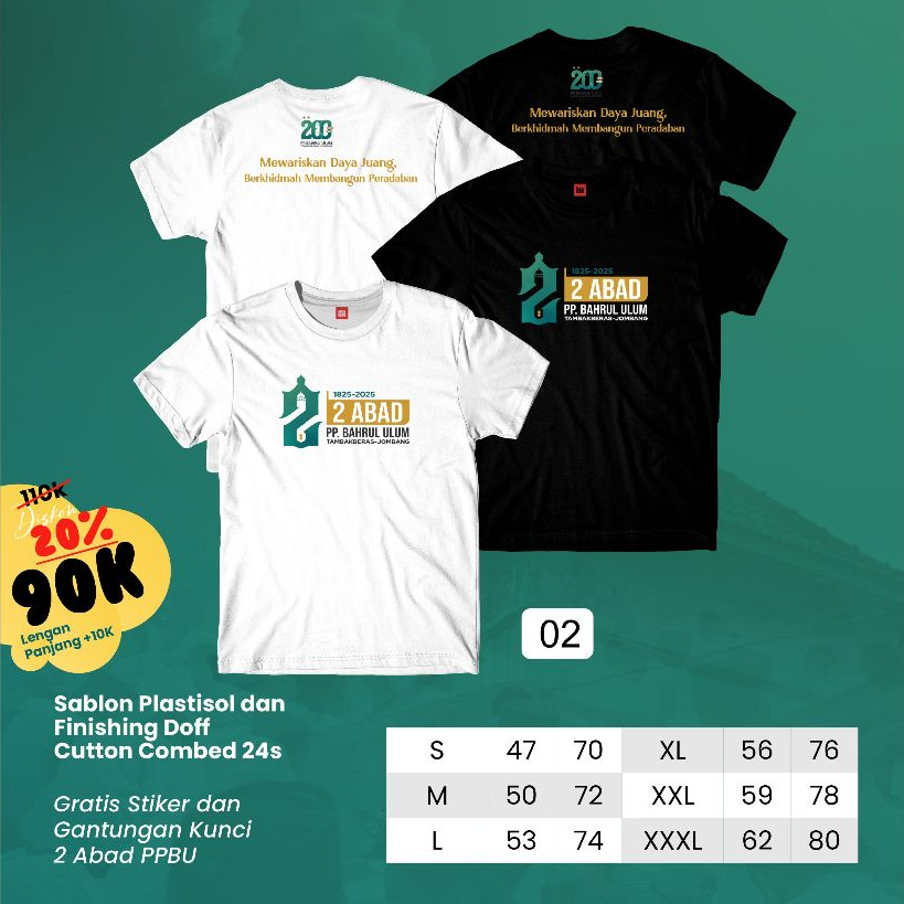 Tipe 2 (Kaos 2 Abad Bahrul Ulum Tambakberas)