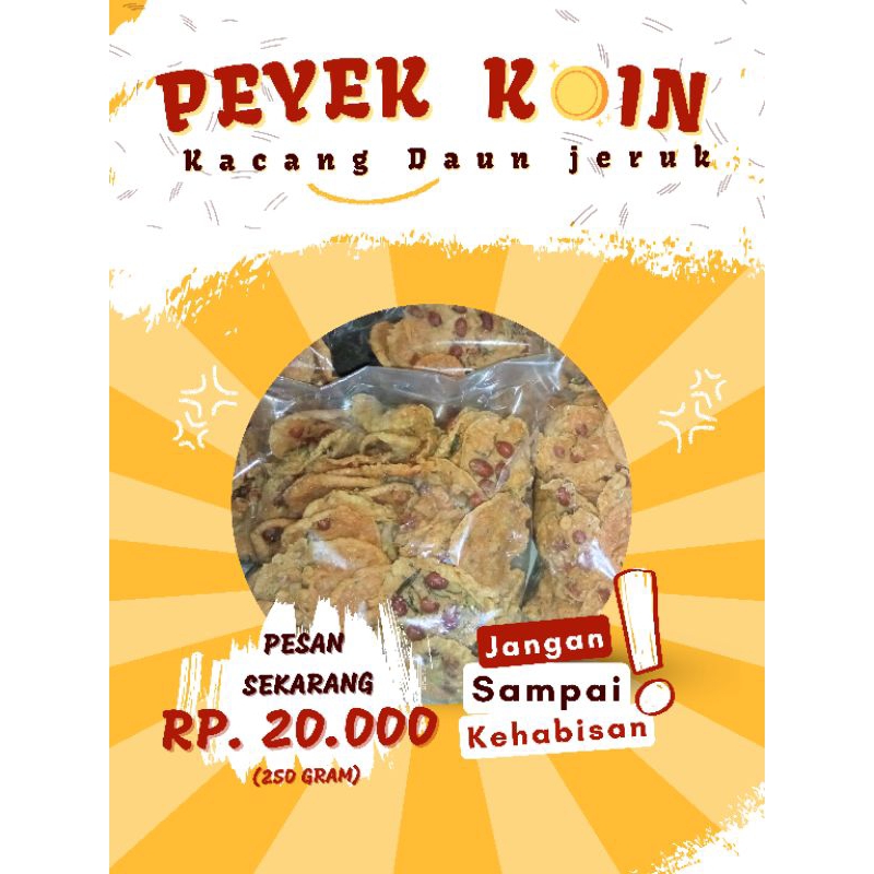 

ENAK NI! Peyek Koin Kacang Daun Jeruk (250 gram)