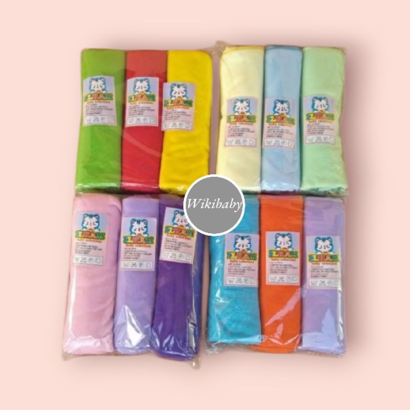 (1LUSIN/12PCS) Bedong bayi polos rainbow uk.JUMBO