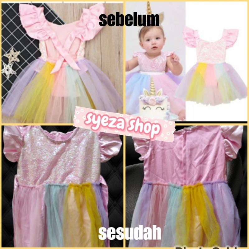 dress sequin anak preloved