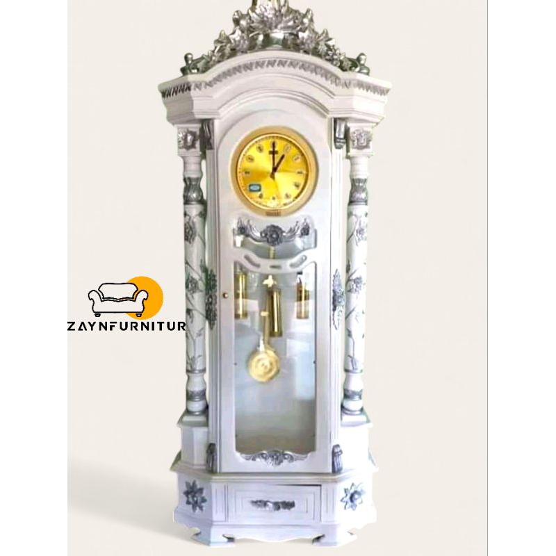 Lemari Jam Mawar Rahwana Kayu JATI TUA Jepara