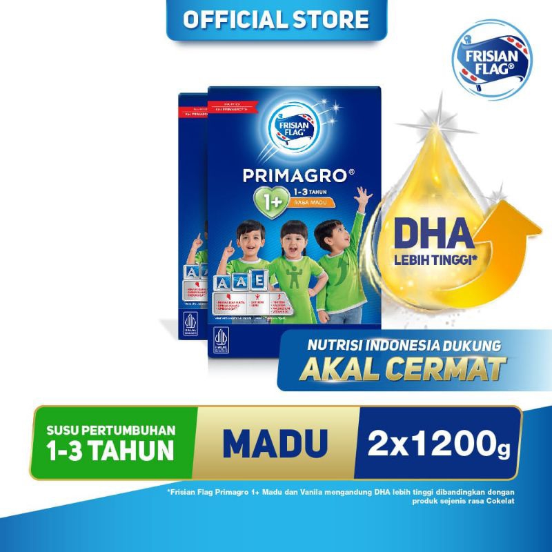 

Frisian flag primagro 1+ madu 1200 gr - 2 BOX (2.4KG)