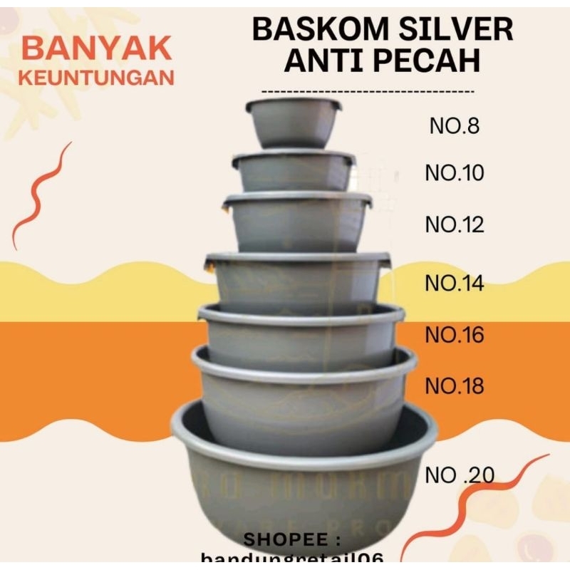 baskom plastik silver baskom bulat serbaguna bak bulat jerman