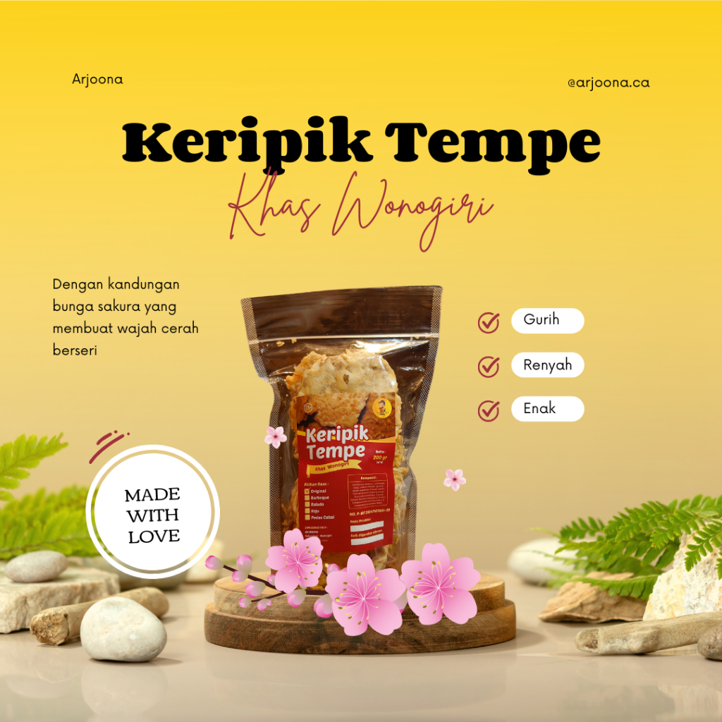 

Keripik Tempe Khas Wonogiri Asli 160 gram Enak Lezat Bergizi Halal Sagu Kotak Tidak Bulat