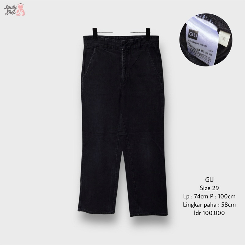GU by uniqlo celana kulot jeans highwaist