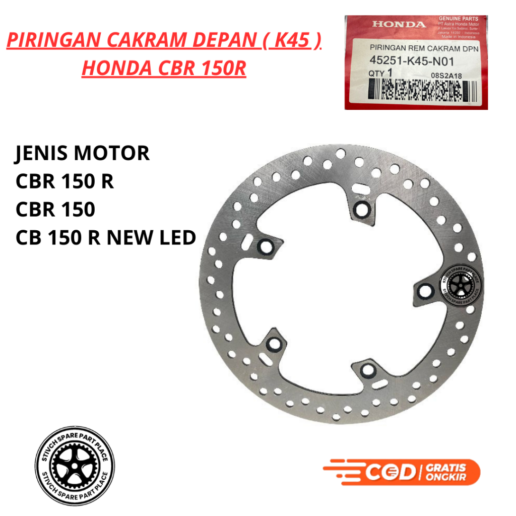 PIRINGAN CAKRAM DEPAN CBR 150 / CBR 150 R / CB 150 R LED / PIRINGAN CAKRAM DEPAN CBR150R / CB150R LE