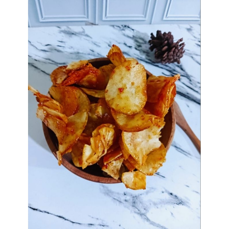 

Singkong pedas caramel kemasan ecer