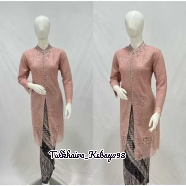 Kebaya tunik brokat kerah sanghai kebaya tunik modern kombinasi payet