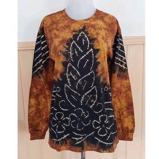 KODE B25T Kaos Hitam Hijau Putih Katun Motif Batik Sasirangan Jumputan Kaus Etnik Unik Uk S M L XL X