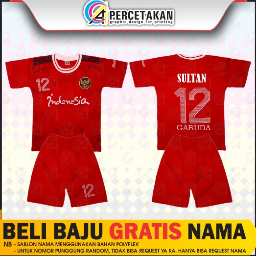 Pusat Grosir  Jersey Bola Timnas Indonesia Setelan Gratis Sablon Nama Baju Futsal Kaos Bola Pakaian 