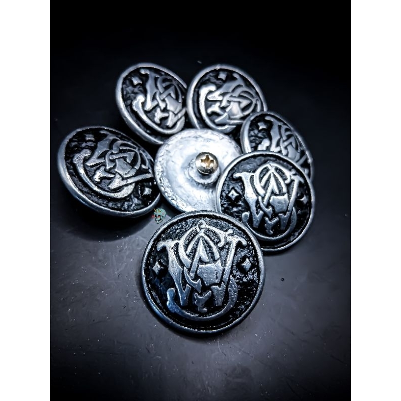 Button Kancing Smith & Wesson pewter original
