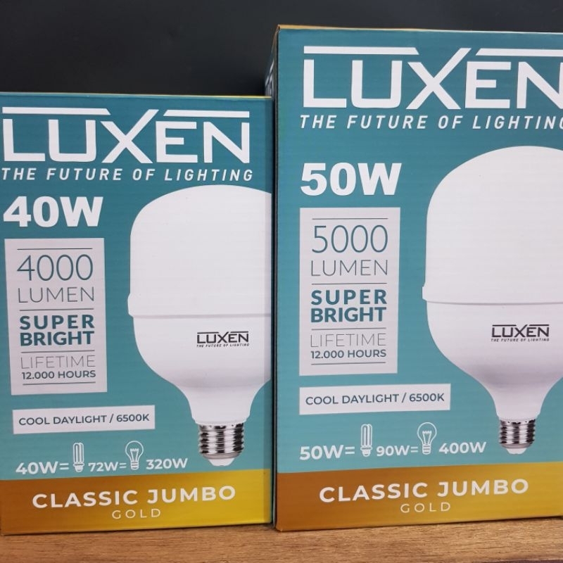 Bola Lampu Luxen Classic Jumbo Gold Bola Lampu LED 50 Watt