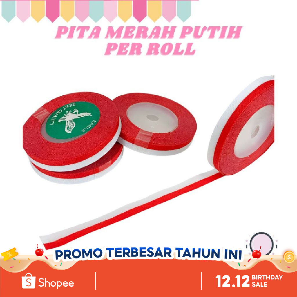 

Pita Bendera Merah Putih Per Roll 1/2 Inch Pita Satin Berwarna Gradasi Merah Dan Putih Pita 17 Agustus Pita Dirgahayu Hut Ri Its A Party