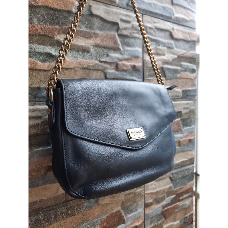 Slingbag Rantai Hitam PICARD - TAS PRELOVED BRANDED ORIGINAL