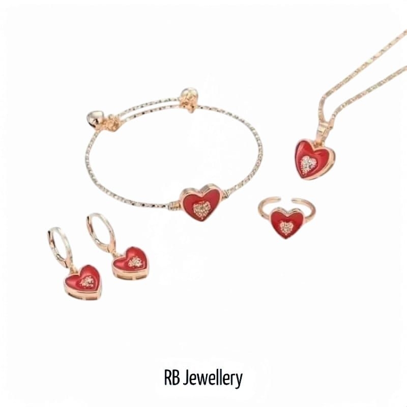 RB RB Jewellery - 1 Set Perhiasan Anak Lapis Emas Model Love
