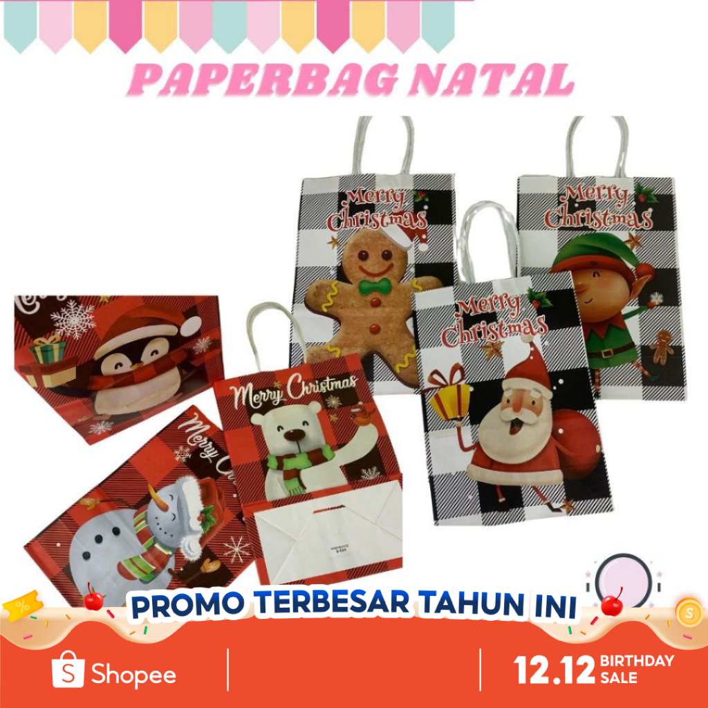 

Paper Bag Natal 21x15 Cm Tas Papper Bag Hampers Kertas Natal Merry Christmas Tas Kertas Karft Hampers Natal