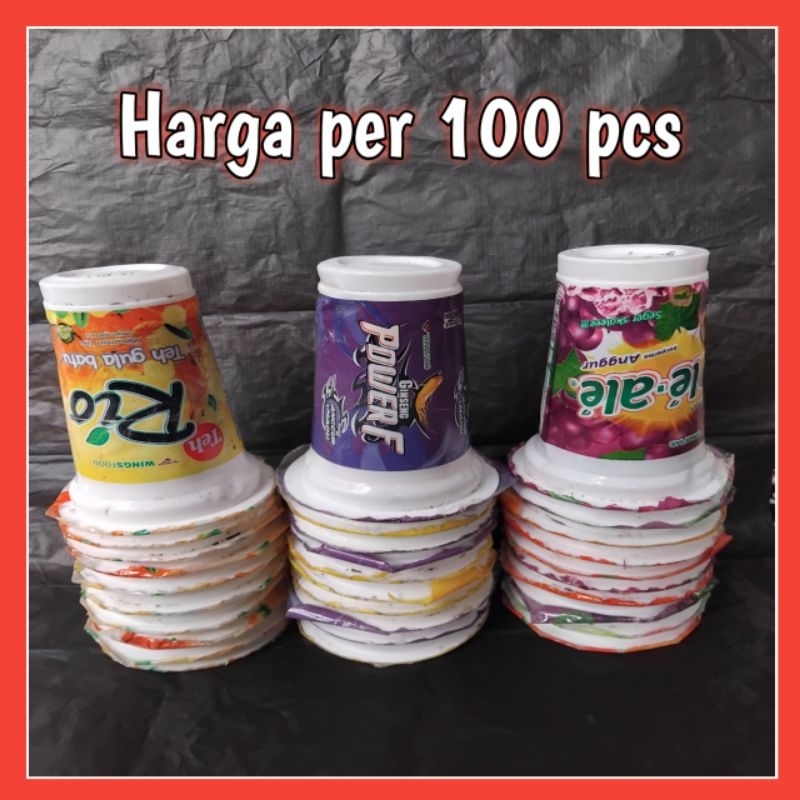 Cup Plastik Bekas Minuman Teh Rio Power F Ale Ale 180ml