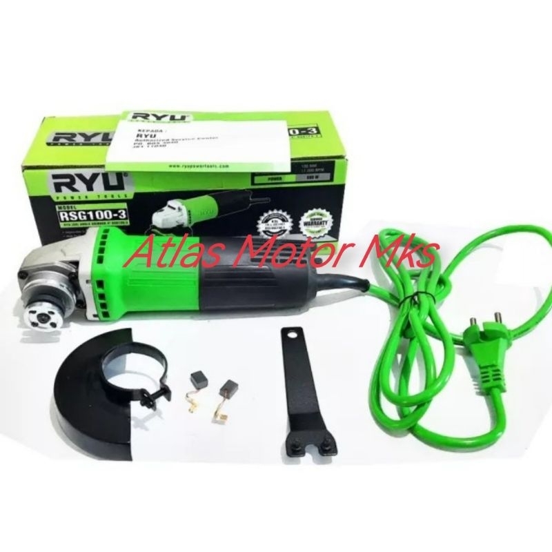 [1SET] RYU MESIN DISC GERINDA 4" RSG 100-3 580WATT - MESIN GURINDA 4" RYU - OSH