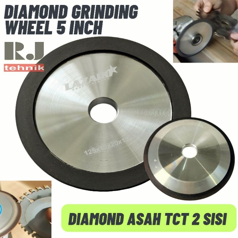 Batu Asah 5" inch TCT 2 sisi Diamond Grinding Wheel Double Polishing Cup Mata Gerinda Batu Asah Pole