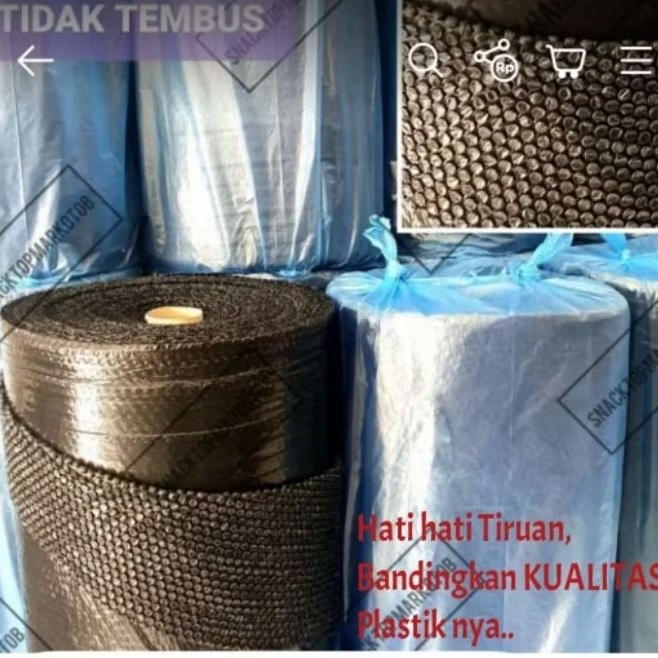 

Bubble wrap tebal hitam 1.25Mx50M Full ekonomis lite