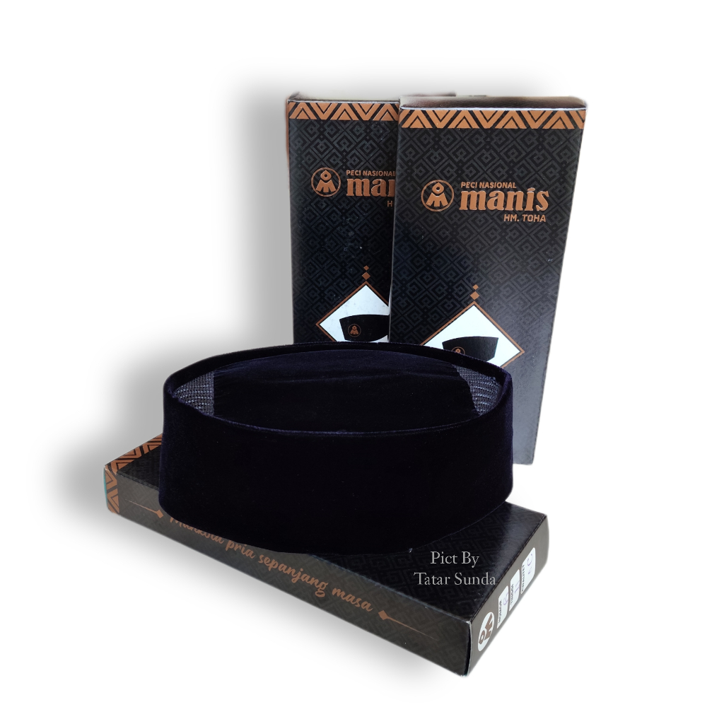 Manis Peci Songkok Kopiah Merek Manis Original Hitam Polos Ac