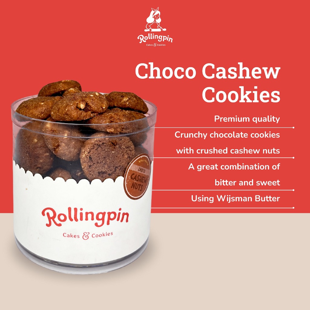 

Choco Cashew Cookies - Rollingpin Cakes & Cookies®