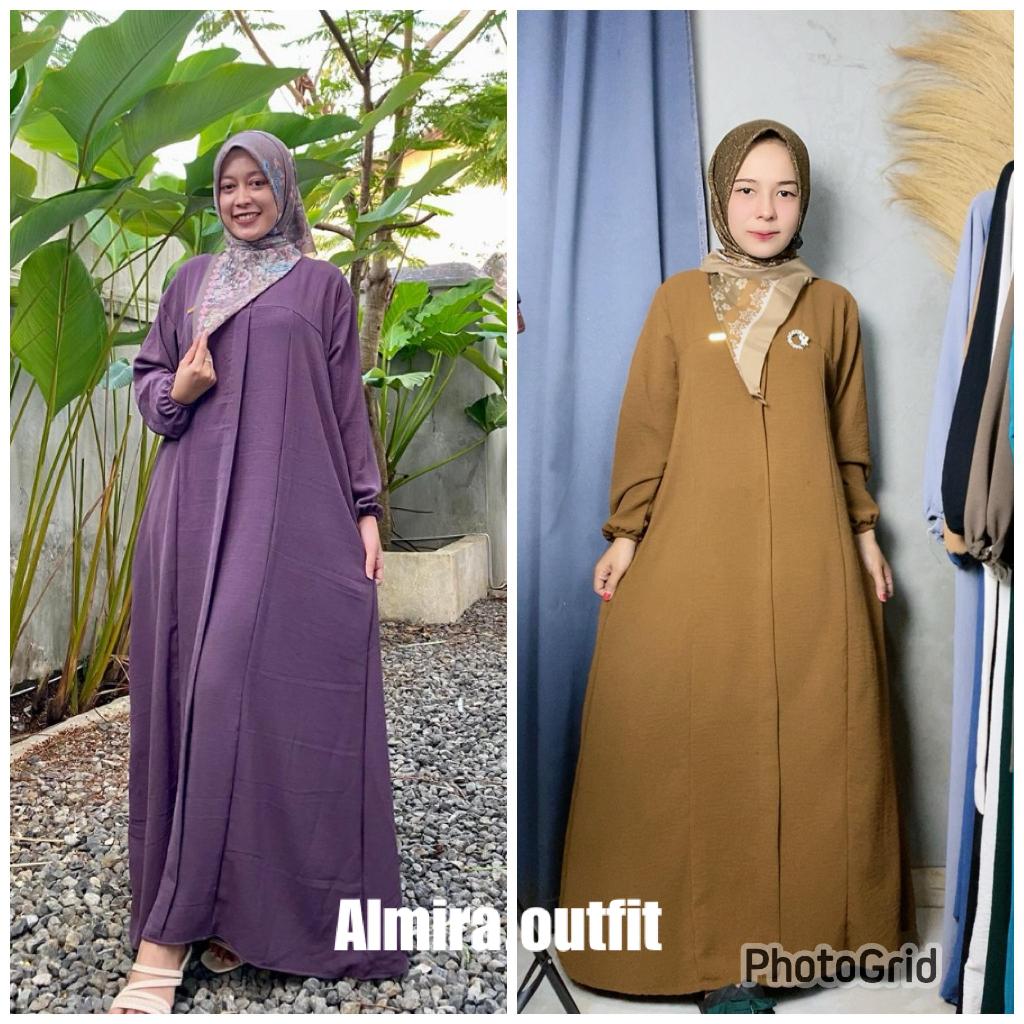 Abaya elsira crinkle airflow ("ADA 2 VARIASI" Free Bross & Free Hijab-Bross)