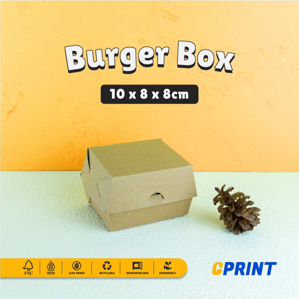 

Burger Box / Packaging Burger / Dus Burger / Paper Box Burger Kraft PE Food Grade