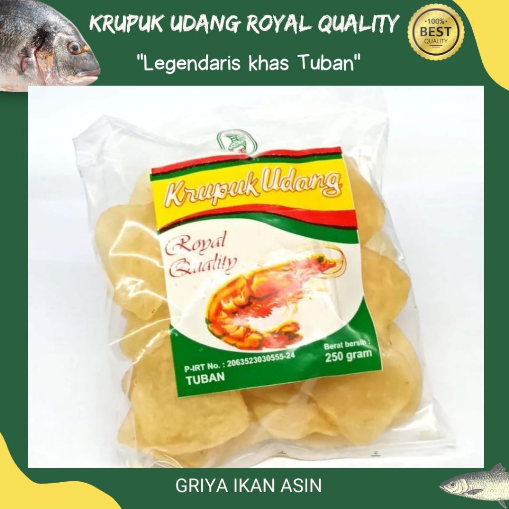 

Krupuk udang/krupuknudang terenak/krupuk udang guci toak "ROYAL" khas tuban