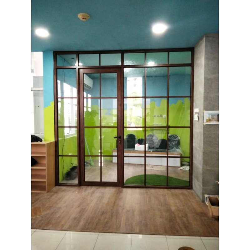 Kusen  Aluminium motif Serat kayu