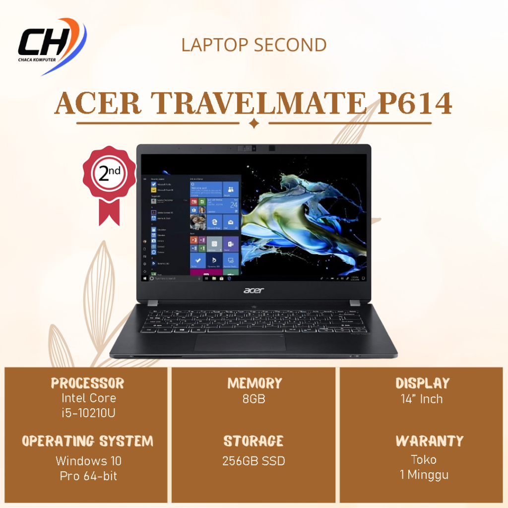 Laptop Acer Travelmate P614-51-G2 Second - RAM 8GB SSD 256GB