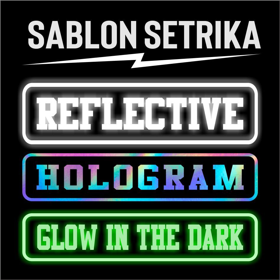 SABLON SETRIKA REFLECTIVE POLYFLEX DTF HOLOGRAM GLOW IN THE DARK - GANTI TOPI