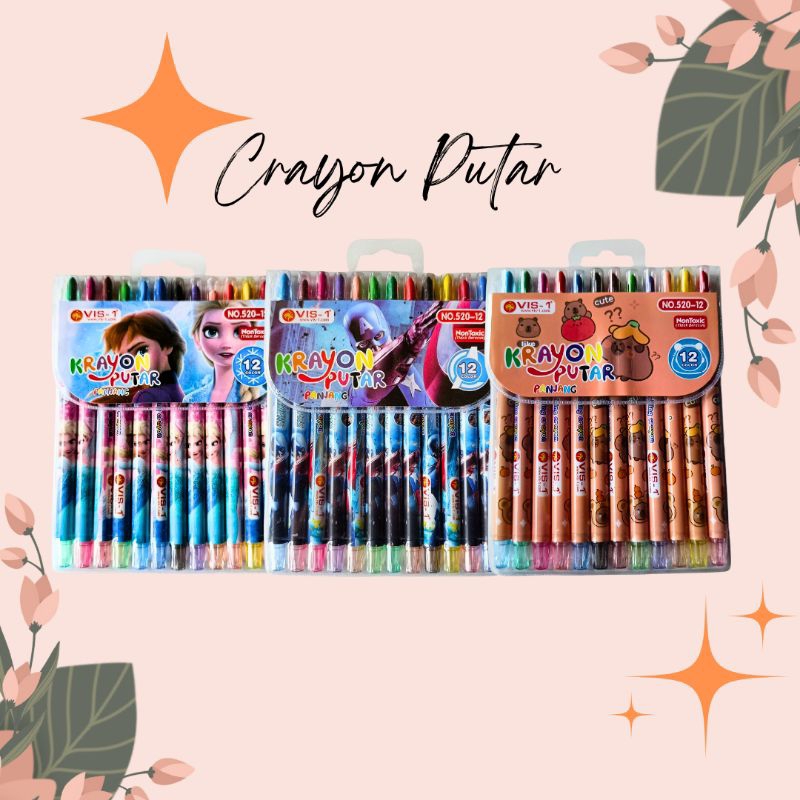 

Crayon Putar Rolling Panjang Krayon 12 warna