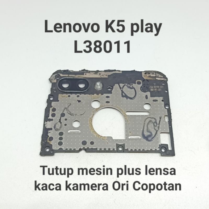Tutup mesin atas plus lensa kaca kamera Lenovo K5 play L38011 Original Copotan